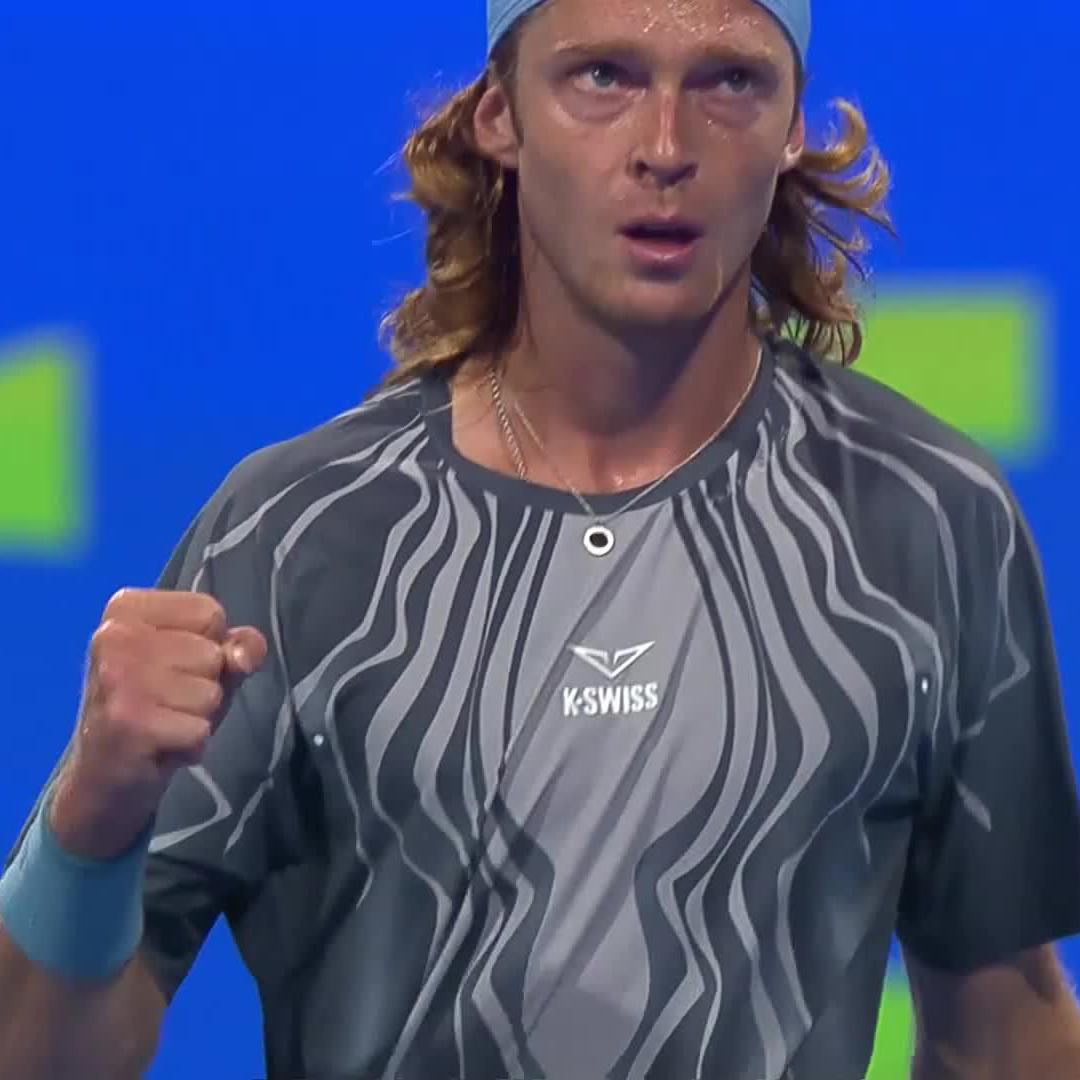 Andrey advances 💪 Defending champion Rublev produces a good performance to defeat De Jong 6-4 6-3 Andrey Rublev #QatarExxonMobilOpen