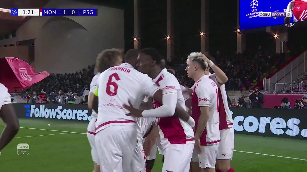 موناكو يسجل في الدقيقة الأولى ويفاجئ حامل اللقب باريس سان جيرمان بهدف مبكر للغاية! ⚽️🔥 #دوري_أبطال_أوروبا | #رمضان_مع_beIN