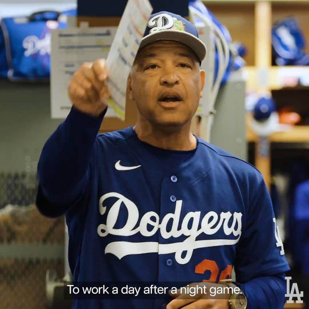 First full squad workout starts with a speech from Doc! #DodgersST