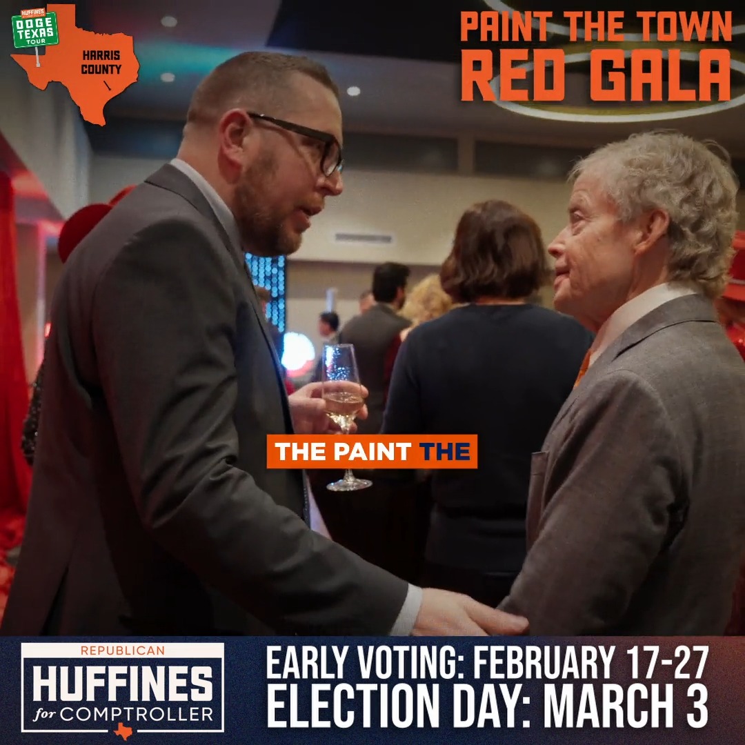 If you want to DOGE Texas, it starts and ends in the Comptroller’s office. I spoke with the folks at the Kingwood Paint the Town Red Gala about my plans to root out fraud, waste, and abuse in government as Comptroller.