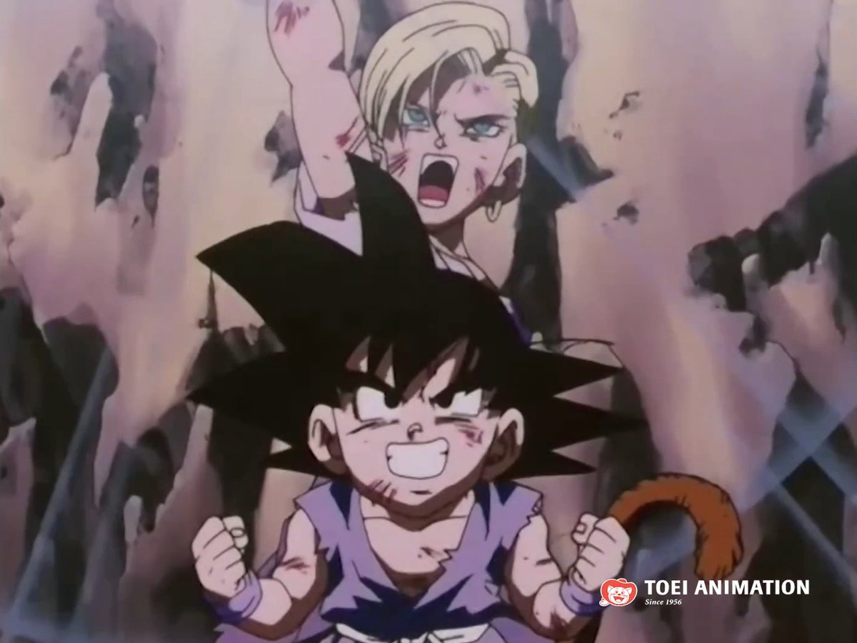 Un dúo poco común, pero poderoso: ¡Goku y Número 18! 💪🔥 ¿Cuál es el mejor momento en Dragon Ball GT? 🔮🐉 #DragonBallGT #Goku