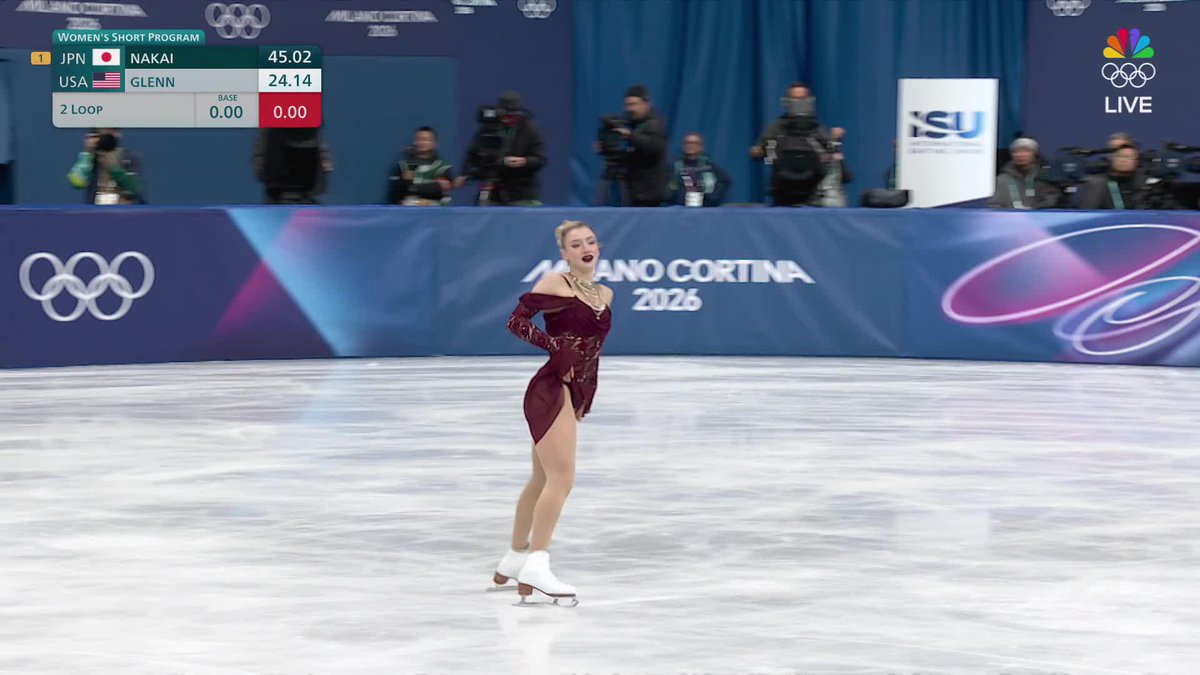 The ending of Amber Glenn's short program.