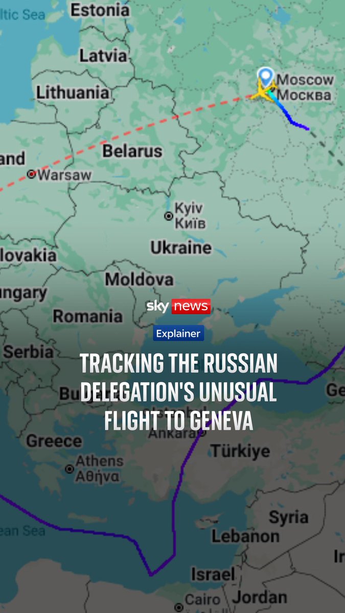 Why did the Russian delegations take nine hours to make a three hour journey? Sky's Data and Forensics team tracked the flight's unusual route and explain why the journey time nearly tripled.