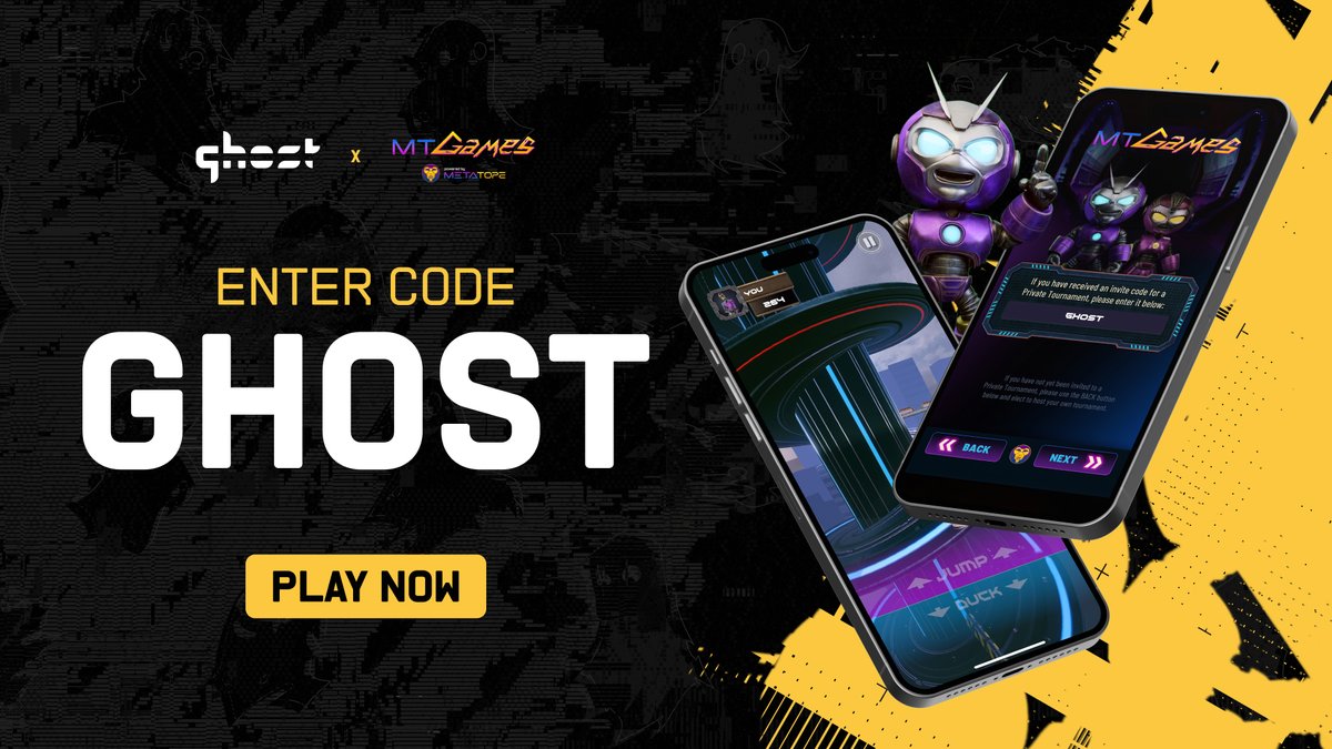$1,000 Ghost Gaming x MTgames Tournament powered by MetaTope EVERYONE WINS, OPEN NOW 🏆 Use invite code "GHOST" to claim your free entry and get 3 attempts to play!