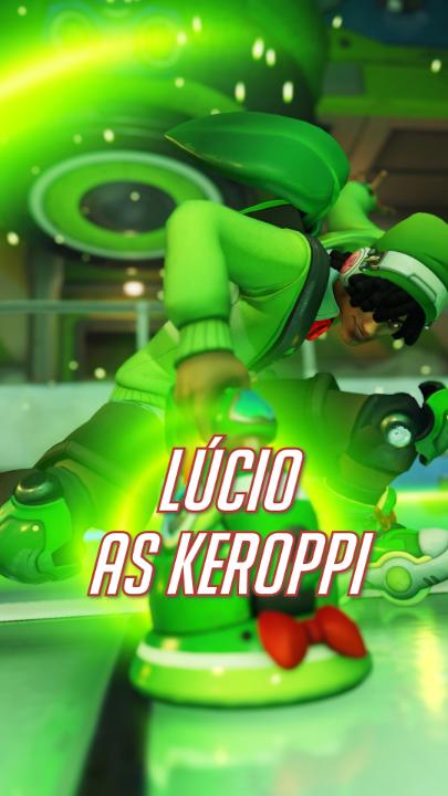 Lúcio as Keroppi has us hip-hoppin’ for joy! 🐸🎶 Pick it up today in the Overwatch x @HelloKitty and Friends Mega Bundle ✨