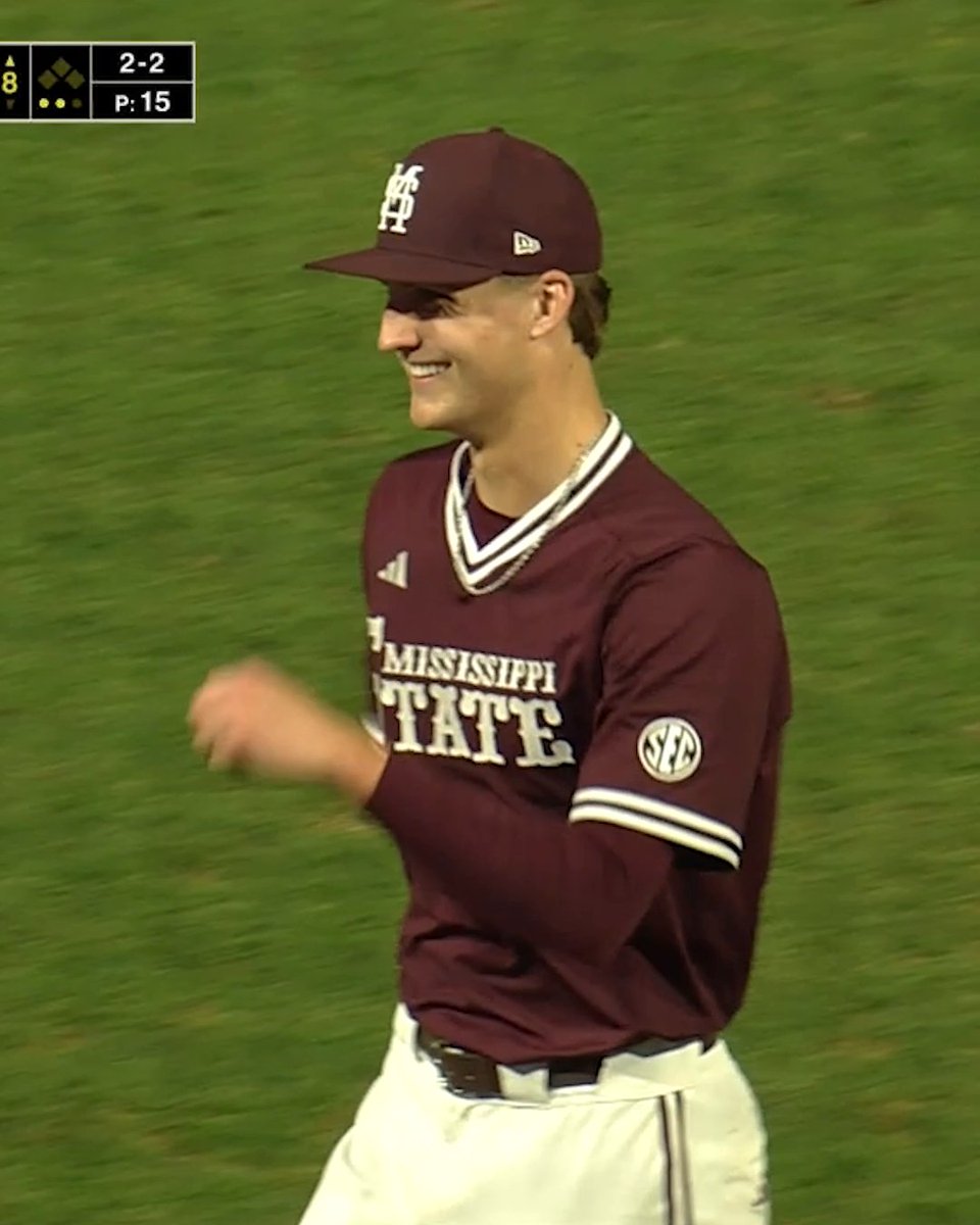 Jack Bauer strikes out the side in his college baseball debut 🔥 Mississippi State Baseball
