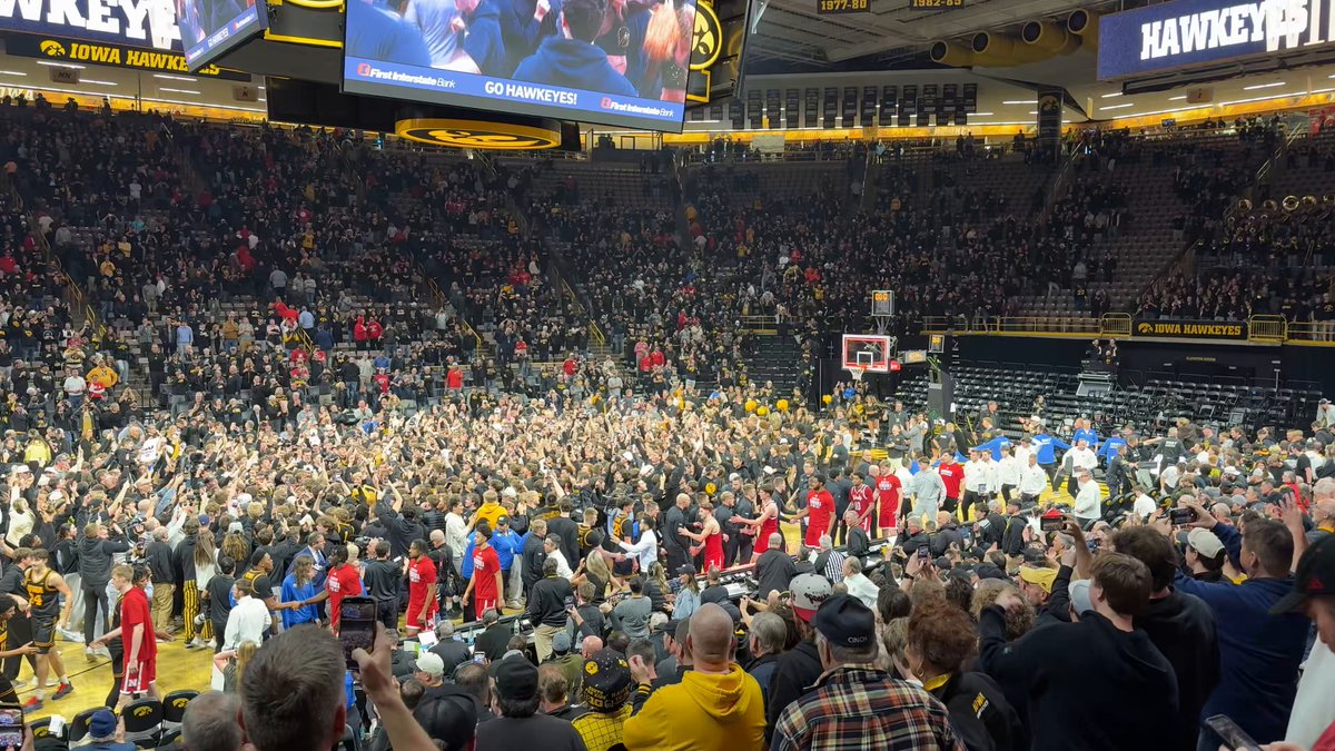 I can’t remember the last time I saw a full student section rush the floor at Iowa.