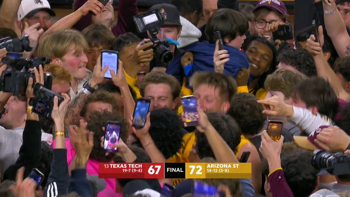 THEY'RE COURT STORMING IN TEMPE ‼️ ARIZONA STATE STUNS NO. 13 TEXAS TECH 💥