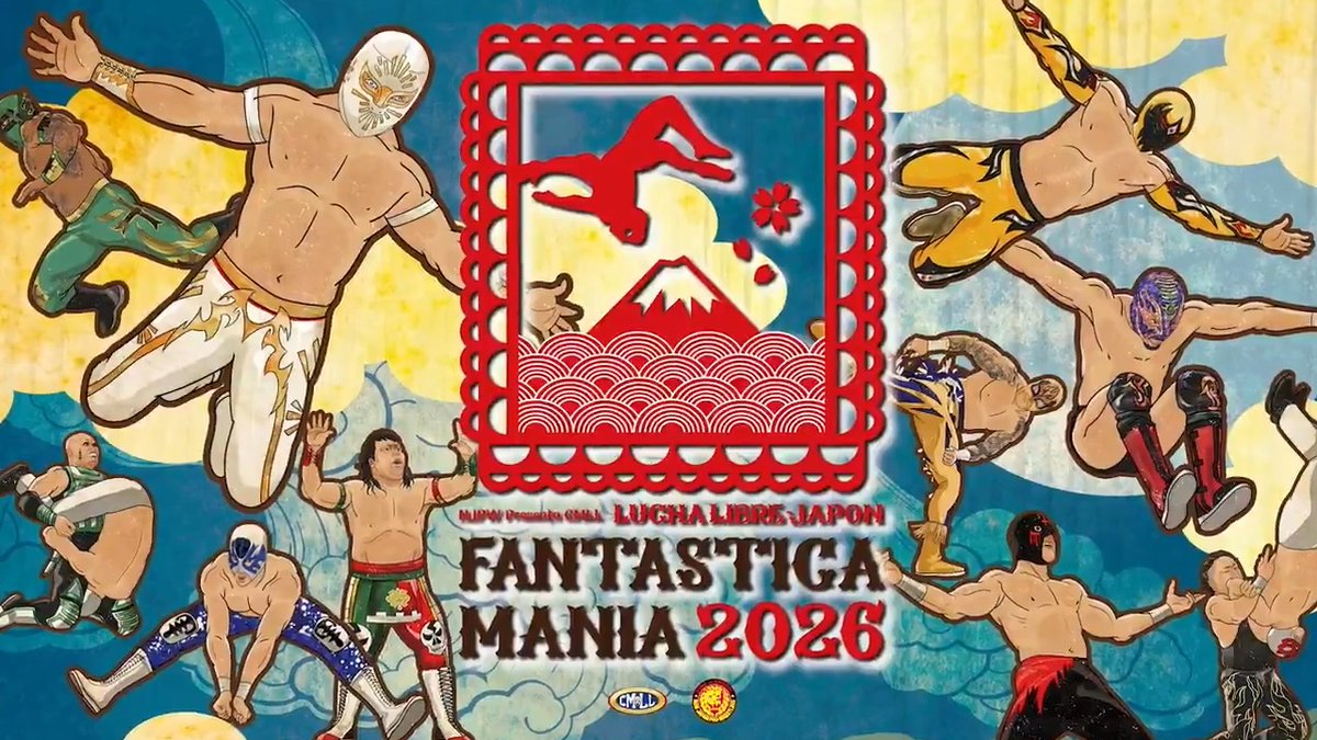 【FANTASTICA MANIA 開幕!】 2/18(水)ごご6️⃣時3️⃣0️⃣分から! CMLL FANTASTICA MANIA 2026 東京・国立代々木競技場・第二体育館 登録・視聴はこちらから ⇒ 『FANTASTICA MANIA 2026』タッグトーナメント1回戦 ・マスカラ・ドラダ & ミスティコ 🆚 SHO & ウルティモ・ゲレーロ ・アトランティス・ジュニア & アトランティス 🆚 OKUMURA & 小島聡 ・バリエンテ・ジュニア & フトゥーロ 🆚 嘉藤匠馬 & イホ・デ・ストゥーカ・ジュニア 『FANTASTICA MANIA 2026』タッグトーナメント1回戦 ブラック・キャット メモリアルマッチ タイガーマスク & スティグマ 🆚 マグヌス & アベルノ Match Relámpago テンプラリオ 🆚 ソベラーノ・ジュニア #NJPW #njpwworld #njcmll
