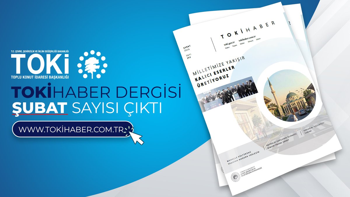 📢 TOKİ Haber Dergimizin Şubat 2️⃣0️⃣2️⃣6️⃣ sayısı çıktı. 🏡 "5️⃣0️⃣0️⃣ bin sosyal konutu Türkiye’mize kazandıracağız" ✅ "Dar gelirli kardeşlerimiz hayallerinin ötesinde bir yaşama kavuşacak" ✅ "Milletimize Yakışır Kalıcı Eserler Üretiyoruz" Dergimizi okumak için 🔎