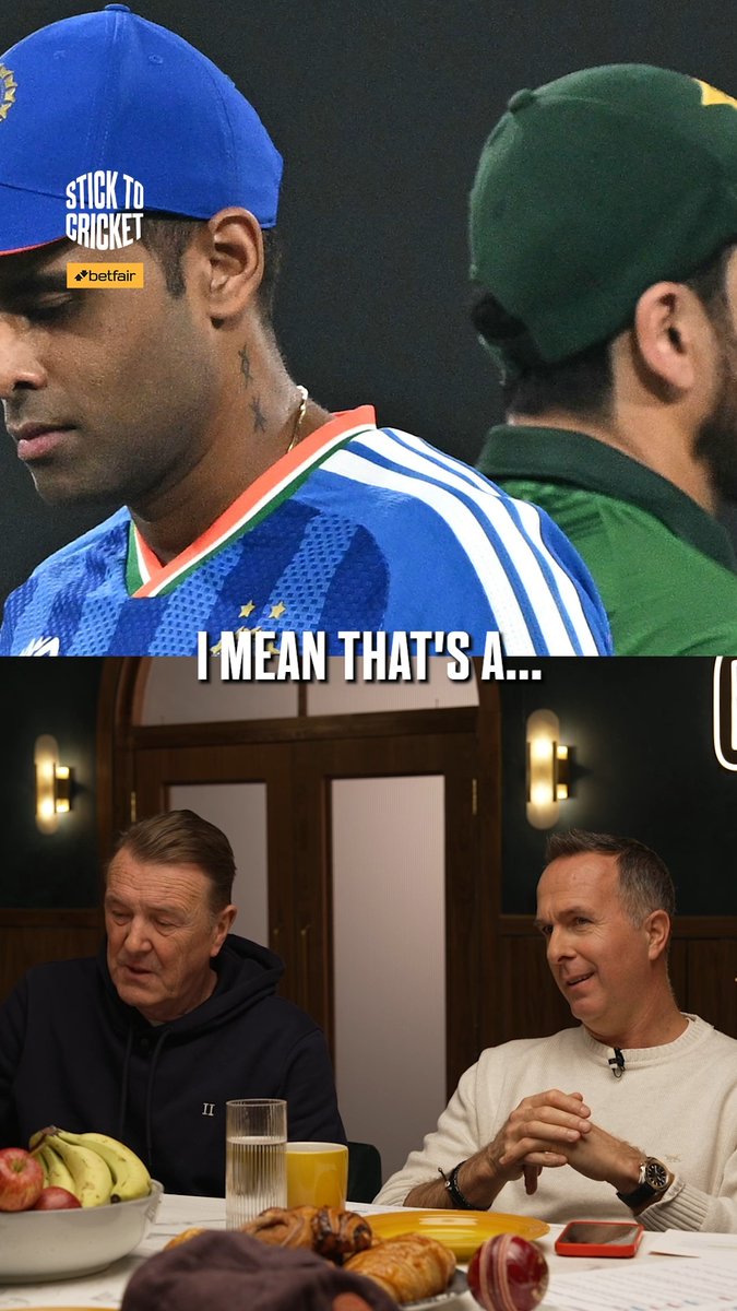 “Not shaking hands on a cricket field!” The team chat India v Pakistan. 🤔