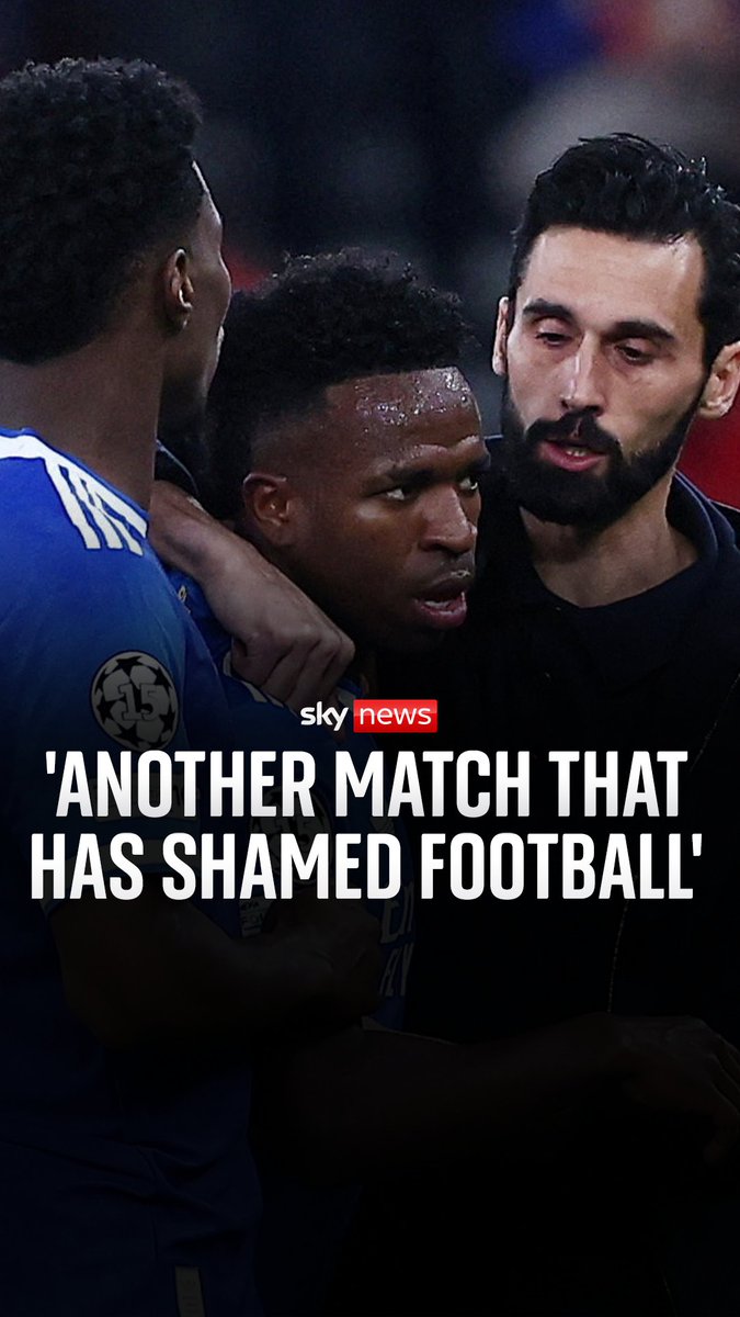 'Another match that has shamed football.' Real Madrid's Champions League match against Benfica was stopped for several minutes after a racist slur was allegedly directed at the Brazilian forward Vinicius Junior by an opposition player. Rob Harris