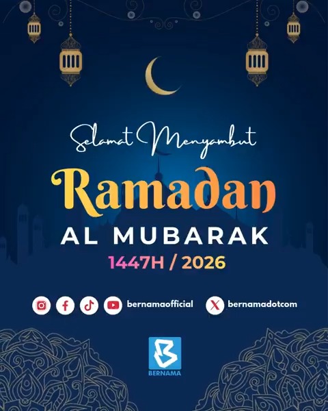 Selamat menyambut Ramadan 1447H daripada kami di BERNAMA. Semoga bulan ini menjadi medan kekuatan buat kita untuk meningkatkan taqwa dan memperteguh kesabaran. #BernamaNews #Ramadan1447H #SalamRamadan #Puasa