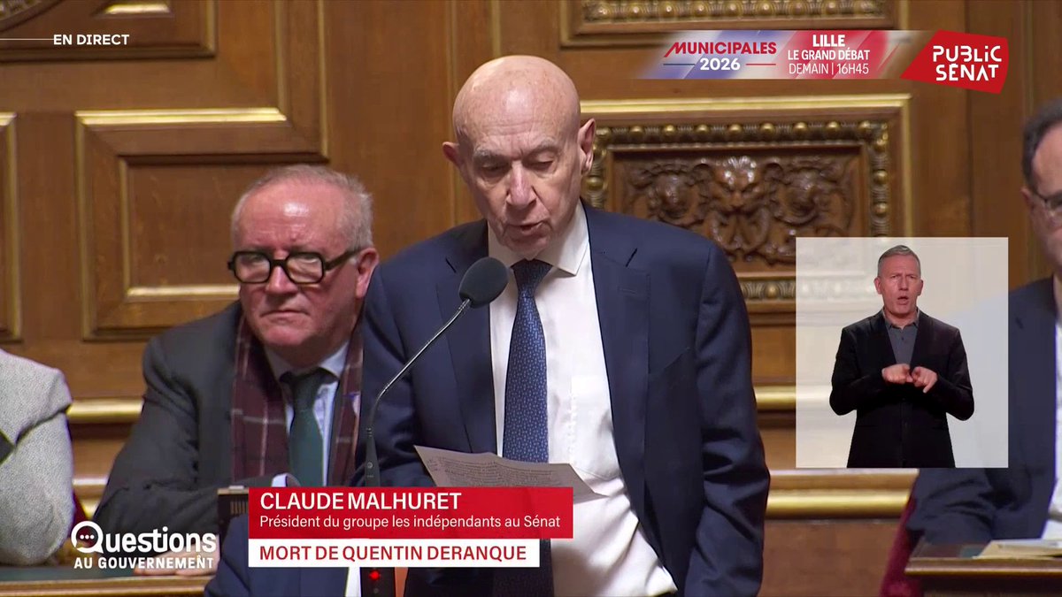 Mort de Quentin : "LFI est né dans la violence et soutient la violence. Il est plus que temps que la gauche coupe le lien avec une secte extrémiste, violente, antirépublicaine, communautariste et antisémite. Il en va de son honneur." Claude Malhuret #QAG