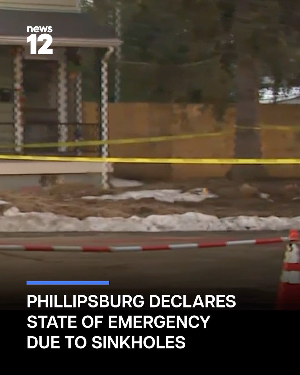 STATE OF EMERGENCY: Phillipsburg officials have declared a local state of emergency after sinkholes opened in several areas, including one on Summit Avenue near Lewis Street that has been secured. READ MORE: #News12NJ #Phillipsburg