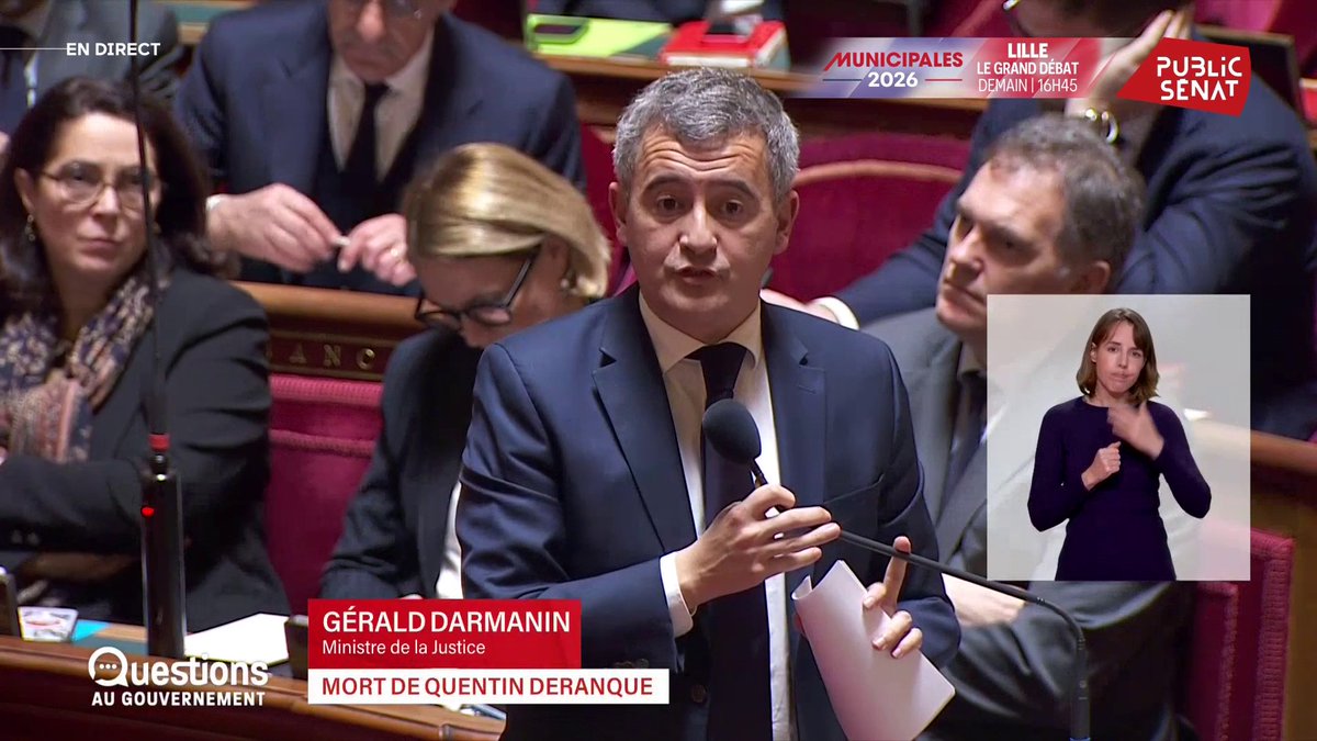 Mort de Quentin : "Est-il normal qu'un candidat aux élections législatives déjà condamné pour violences puisse être élu ? Nous devons réfléchir aux peines d'inéligibilité pour que plus jamais nous n'ayons des gens qui jouent contre la République en son sein." Gérald DARMANIN #QAG