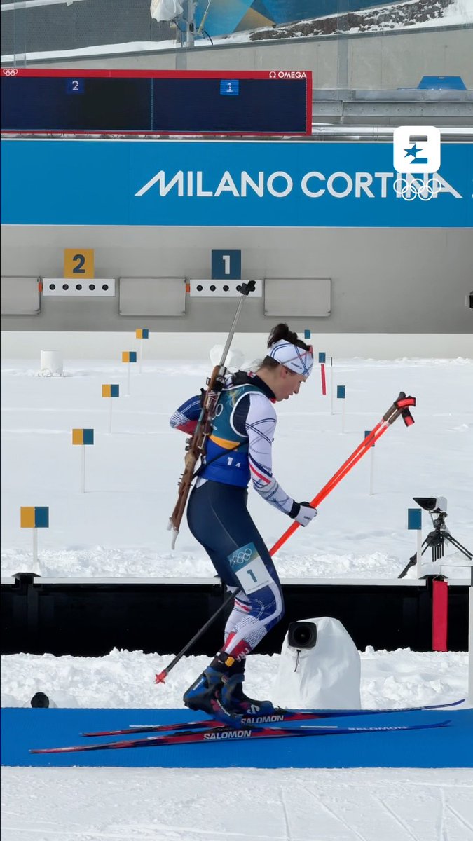 Le dernier tir parfait de Julia Simon et ce regard vers le clan français. 😍🇫🇷 Suivez les Jeux de #MilanoCortina2026 en intégralité sur Eurosport et @hbomaxfr