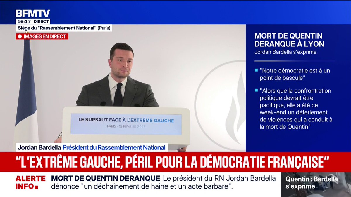 🗨️"Raphaël Arnault n'a jamais eu sa place à l'Assemblée nationale" Jordan Bardella appelle le député LFI "à démissionner"