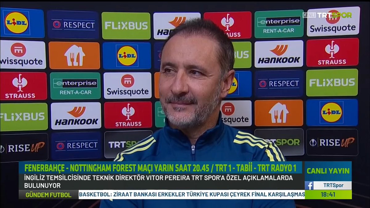 🗣️Nottingham Forest Teknik Direktörü Vitor Pereira: 💬”Zor bir maç ve fantastik bir atmosfer olacak. Tedesco da ben de iyi futbol oynatmayı seviyoruz. Yarın göreceğiz”
