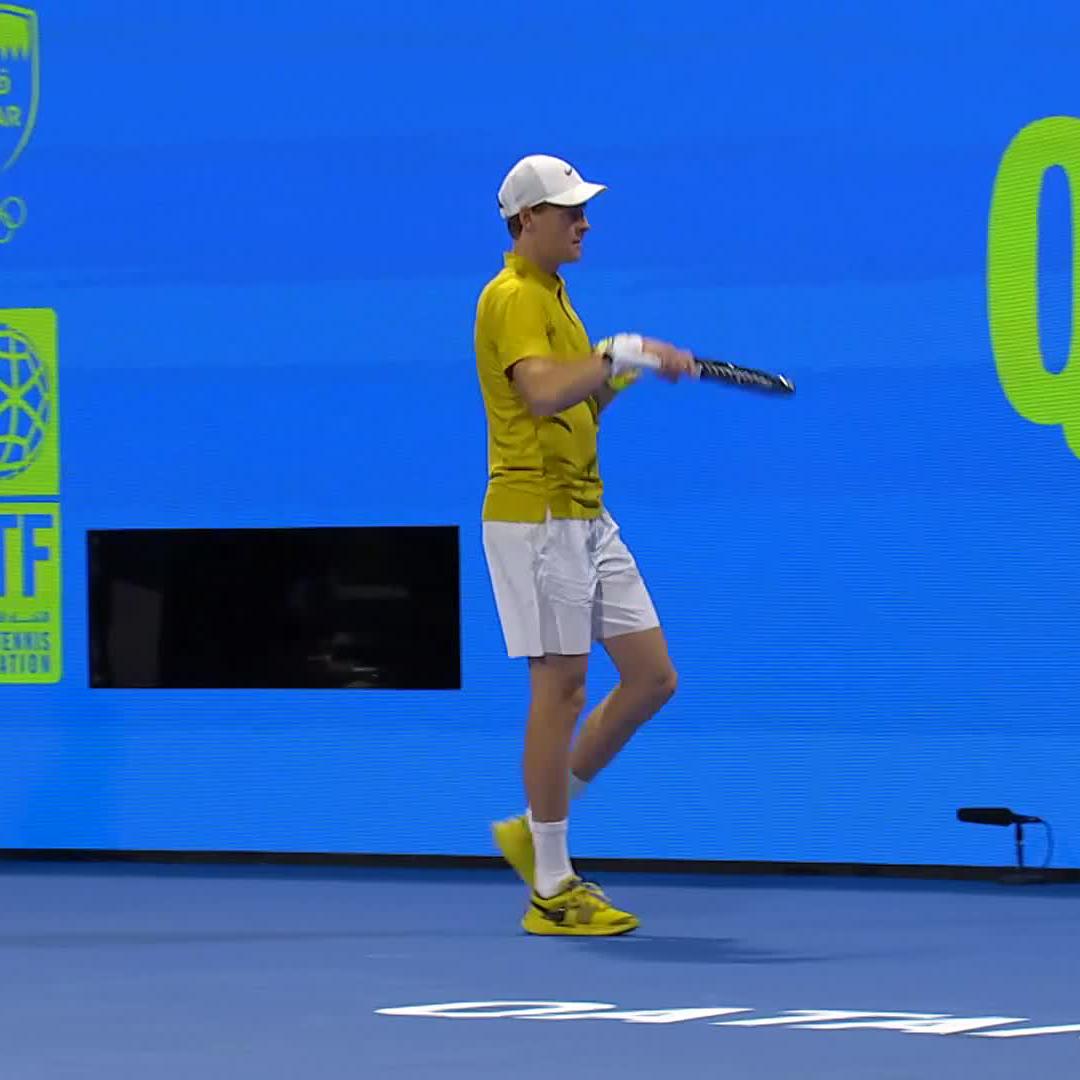 Holger Rune is in the house watching Jannik Sinner and Alexei Popyrin in Doha. Nice to see him. ❤️