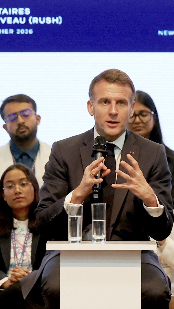 French President Emmanuel Macron said the free speech defense of social media platforms is “pure bullshit,” pushing back against a key foreign policy goal of President Donald Trump