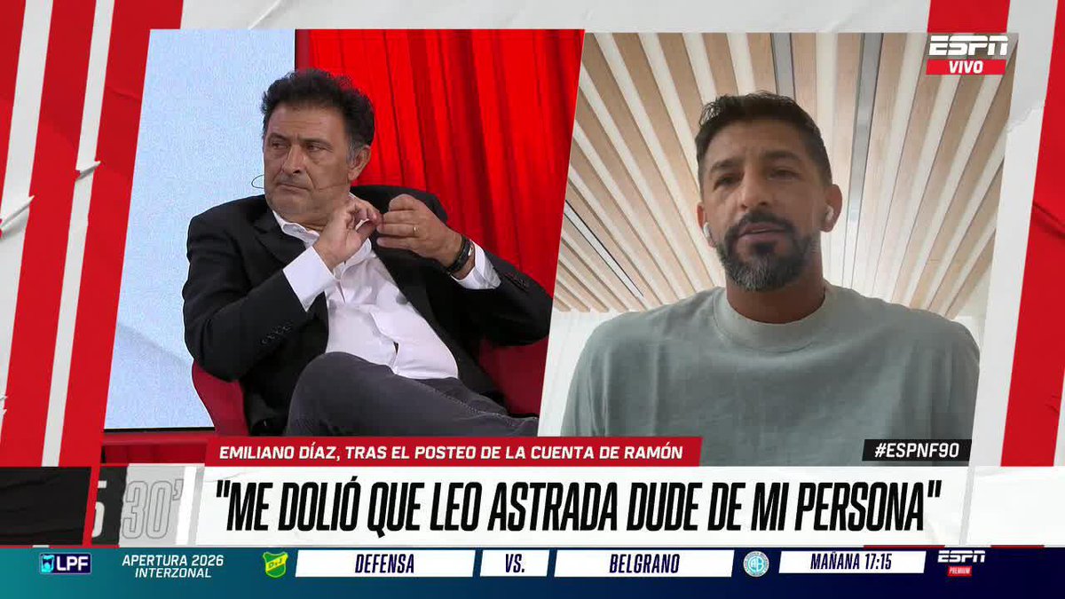 🗣️ ACLARACIÓN OFICIAL POR PARTE DE EMILIANO Díaz, hijo de Ramón, se contactó para dar su argumento de acuerdo a la foto con comentario respectivo que se subió desde la cuenta oficial del ex DT de River. ▶️ Mirá #ESPNF90 en el Plan Premium de #DisneyPlus