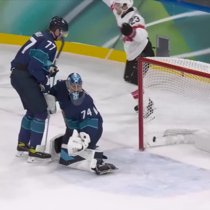 THE SWISS CAN'T MISS. 🎯 Switzerland locks in an early 2-0 lead in the Olympic men's hockey quarterfinal.