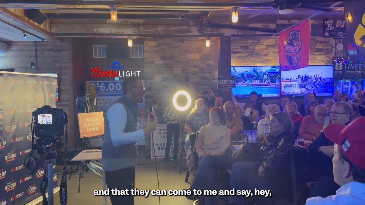 WATCH: An Iowa voter calls out Randy Feenstra for using taxpayer dollars to fund his campaign ads. Yikes 😬