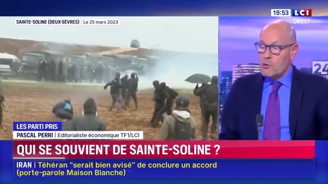 📢 : « Qui se souvient de Sainte-Soline ? », le parti pris #économique de Pascal Perri PERRI “Nous pourrions multiplier les réserves d’eau sans puiser dans les nappes phréatiques.” #24hPujadas #LCI #SainteSoline