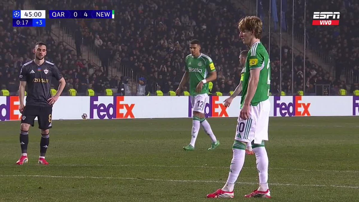 PÓKER DE ANTHONY GORDON EN SOLO 45'. Es el PRIMER JUGADOR EN LA HISTORIA en marcar CUATRO GOLES en un primer tiempo por fase eliminatoria de Champions League. ‼️🏆