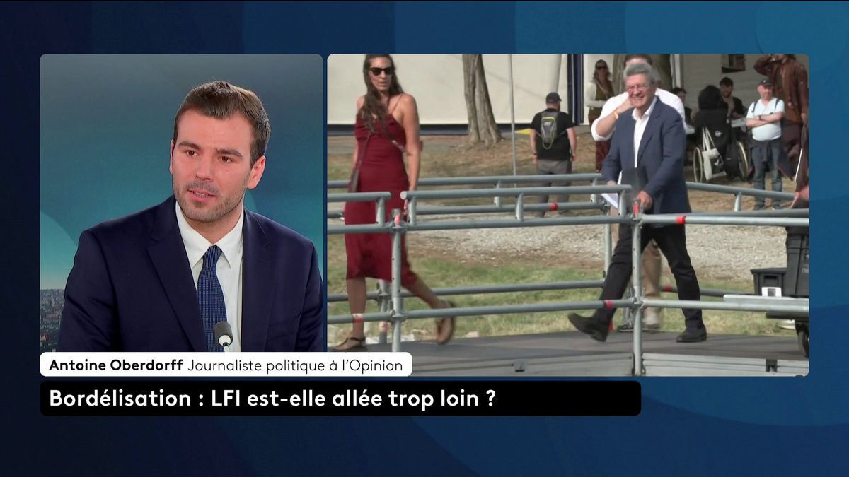🔴 🗣️ "La question de la succession à la France insoumise est un immense tabou", rapporte le journaliste politique à l'Opinion Antoine Oberdorff, qui dresse le portrait de Jean-Luc Mélenchon, chef de file des insoumis. Loïc de La Mornais #SurLeTerrain #Canal16