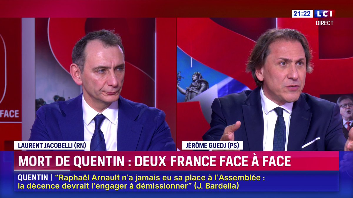 🔴🗣️ "Je suis critique avec ceux qui sont complaisants avec le recours à la violence dans la politique. Historiquement, c'est l'extrême droite (...)" : Jérôme Guedj dans "Face à Darius Rochebin" sur LCI