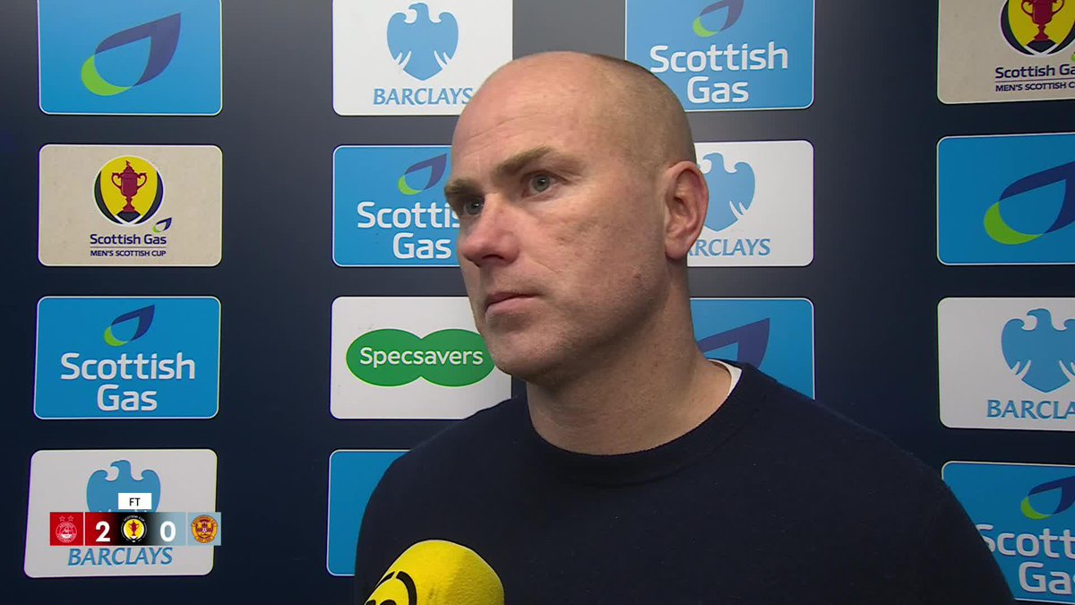 Jens Berthel Askou reflects on Motherwell FC's loss to Aberdeen tonight, and shares his thoughts on the refereeing decisions in the game 🟠 "I'll have to accept the first red card... the second one is, without a question, never a red card" 🗣️ #ScottishCup