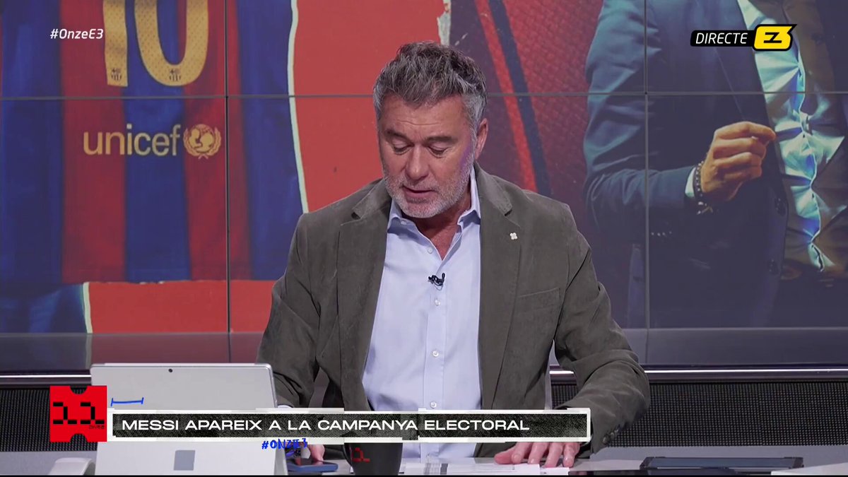 🎙️ LLUíS CARRASCO, autor de la lona de Laporta, sobre la de Marc Ciria: 🔸 "M’afalaga" 🔸 "Jo li hauria aconsellat que la col·loqués a Miami i en català" #OnzeE3 ▶️