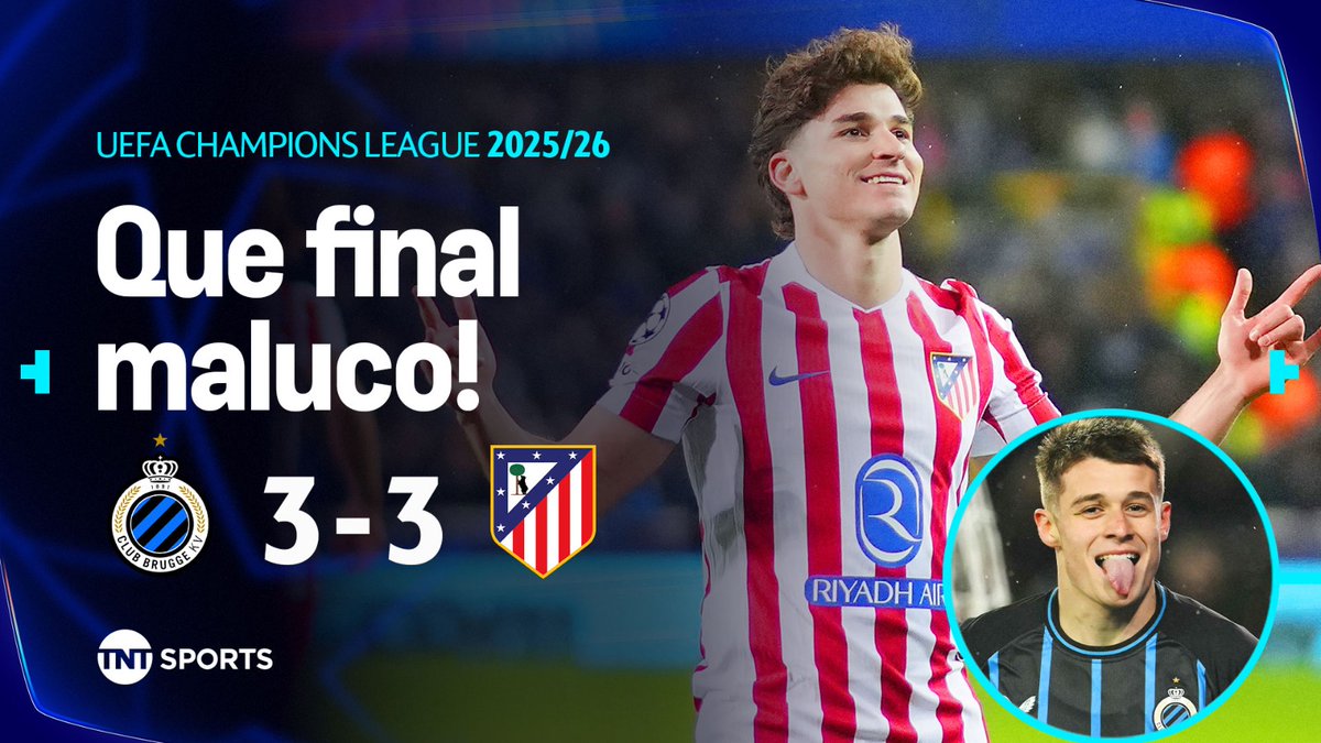 OLHA O QUE O BRUJÃO DA MASSA APRONTOU! O Atlético de Madrid chegou a abrir 2 a 0 mesmo atuando na Bélgica, mas o Club Brugge reagiu e foi buscar o empate em uma partida maluca. Vem ver os melhores momentos do jogão pela Champions League!