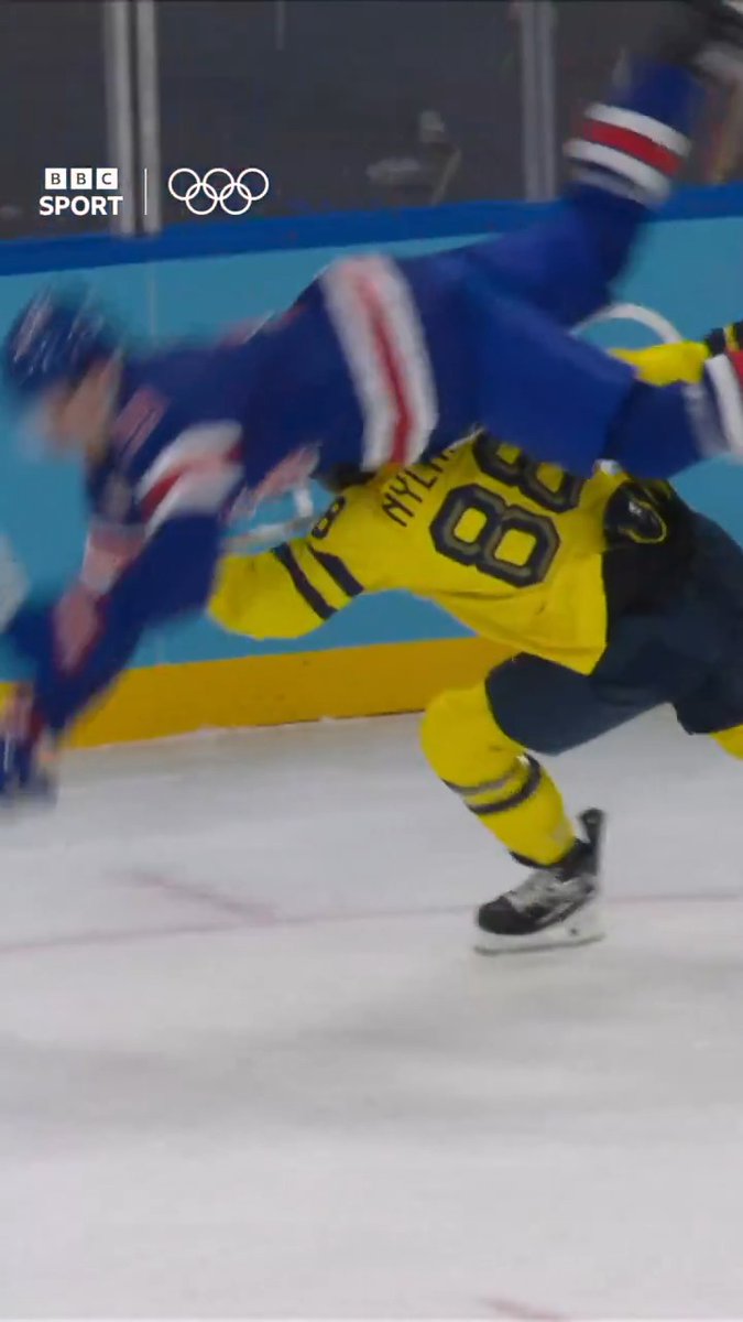 There were some huge hits in the USA v Sweden quarter-final 🏒