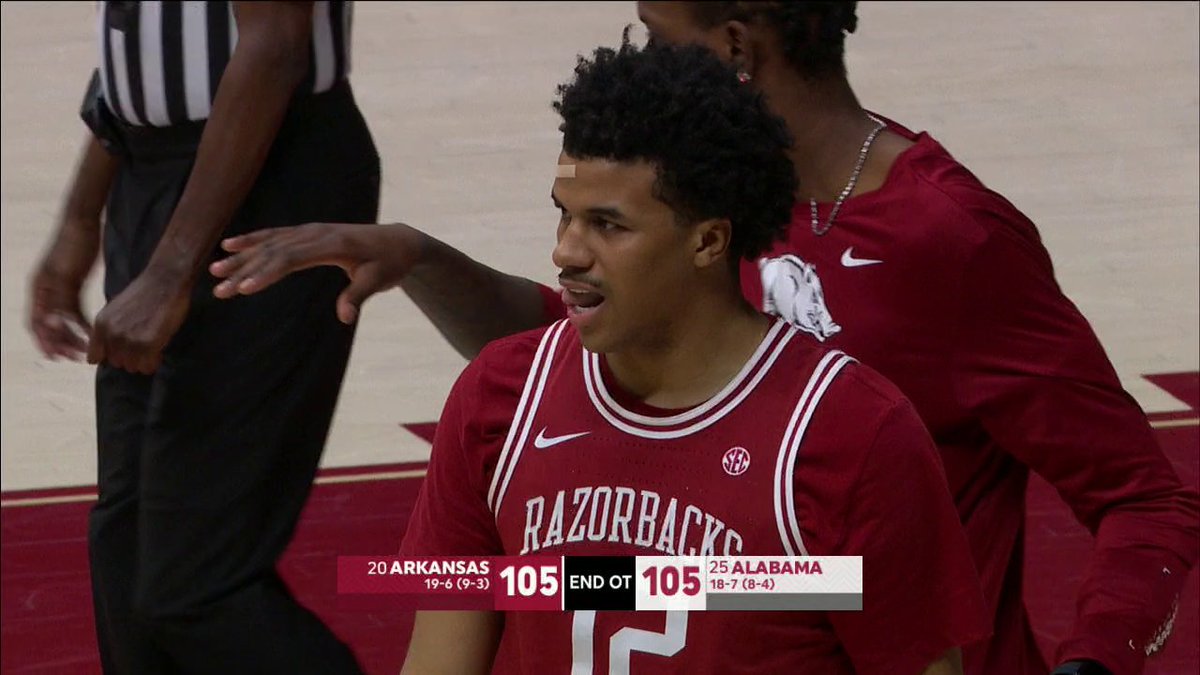 NO. 20 ARKANSAS. NO. 25 ALABAMA. DOUBLE OVERTIME ON ESPN 😯