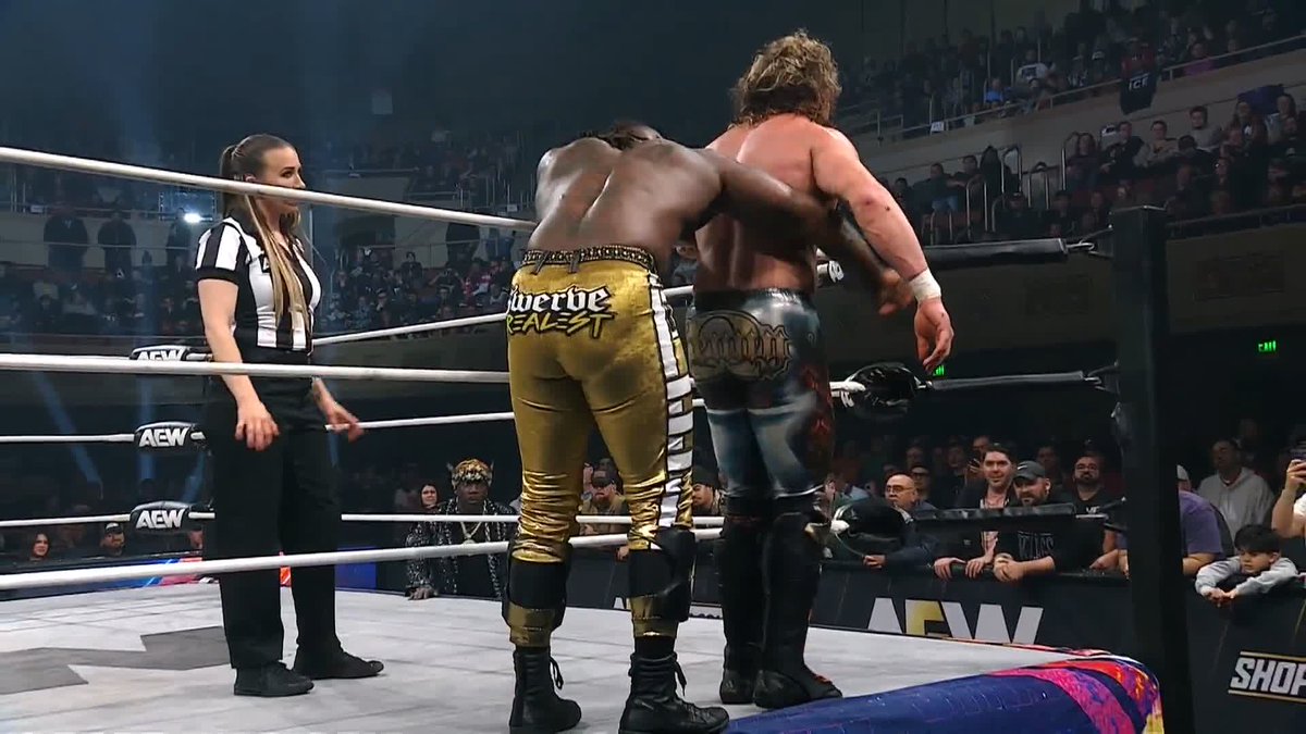 .Kenny Omega reverses into a Snap Dragon Suplex on the apron! Watch #AEWDynamite LIVE on TBS & HBO Max