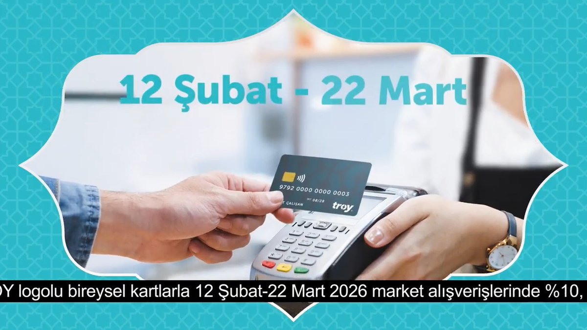 Ramazan bereketi TROY'la geliyor! TROY logolu kartınla yapacağın her market alışverişinde %10, toplamda 2.000 TL kazan.