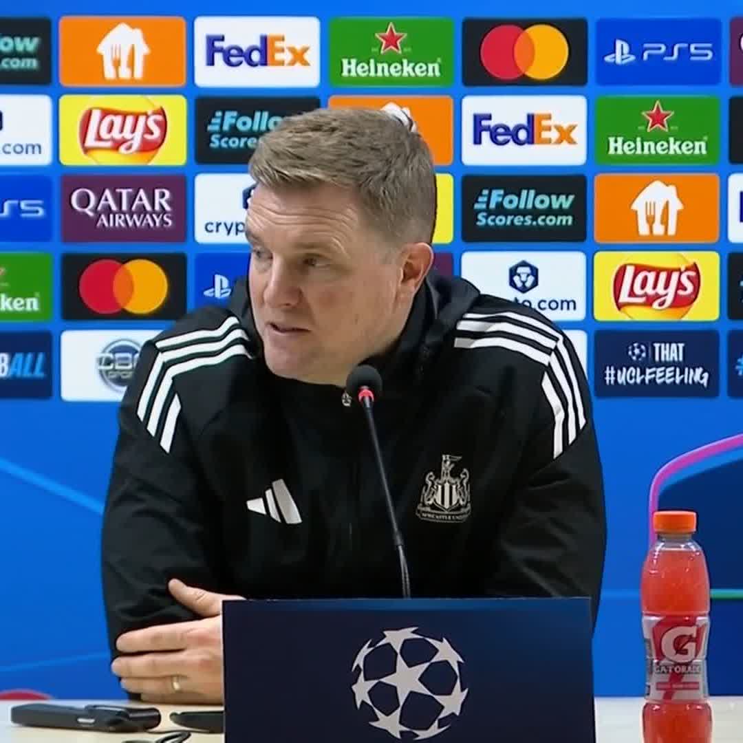 "His all-round game was really strong" Eddie Howe was full of praise for Anthony Gordon following Newcastle's 6-1 win over Qarabag 🎙️