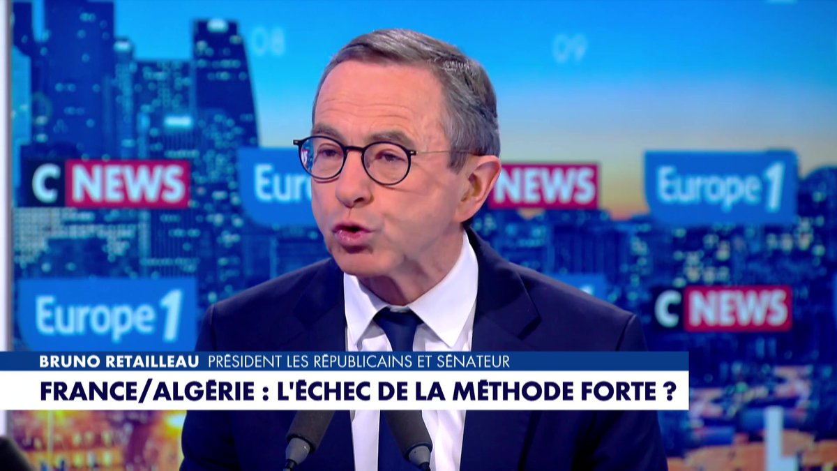 "Avec le régime algérien, la relation sera toujours toxique", déclare Bruno Retailleau, président des Républicains, dans #LaGrandeITW sur #Europe1