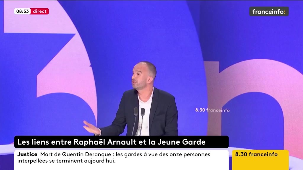 🔴 Les liens entre Raphaël Arnault et la Jeune Garde ➡️ "À partir du moment où il a été élu à l'Assemblée nationale, il a renoncé à ses responsabilités. [...] Pour autant, je n'ai pas dit qu'il avait rompu tout lien", dit Manuel Bompard