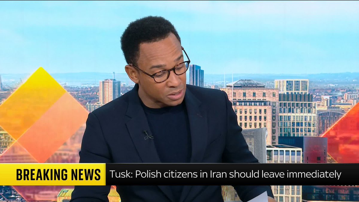BREAKING: Polish Prime Minister Donald Tusk says Polish citizens in Iran should leave immediately. 'In a few hours, there may be no more possibility to evacuate,' he says. 📺 Sky 501, Virgin 602, Freeview 233 and YouTube