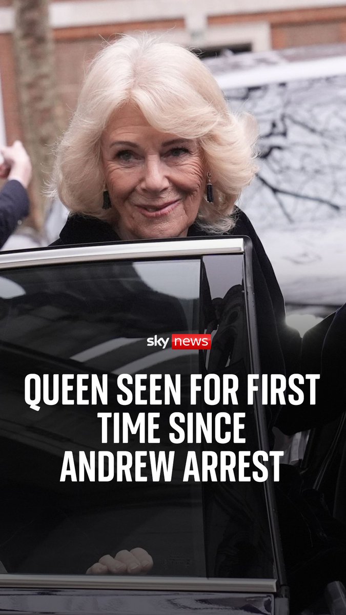 Queen Camilla has been seen just hours after her brother-in-law Andrew Mountbatten-Windsor was arrested on suspicion of misconduct in public office