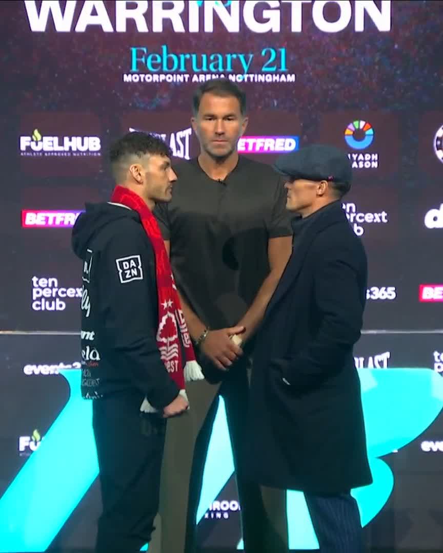 PRESSER FACE-OFF 👀 Leigh Wood vs Josh Warrington #WoodWarrington2 live on DAZN