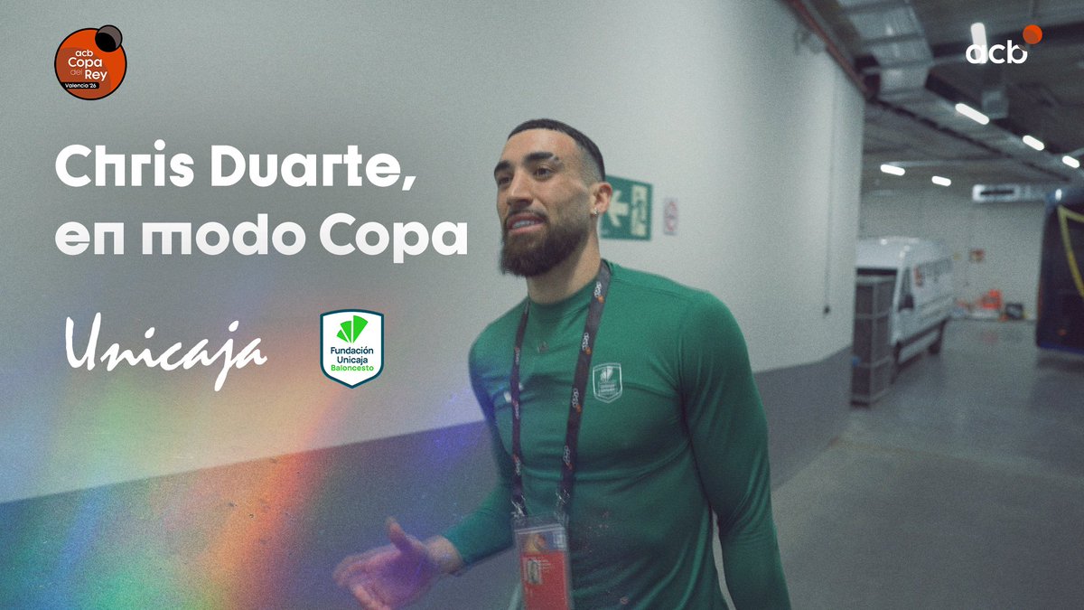 🤩 Solo hay que ver la carita de hoy de Chris Duarte para entender que, incluso para los jugadores como él con mil batallas a la espalda... la #CopaACB 𝙚𝙨 𝙖𝙡𝙜𝙤 𝙚𝙨𝙥𝙚𝙘𝙞𝙖𝙡. ¡Así se vive la previa de unos cuartos de final con UnicajaCB y CHRIS DUARTE!