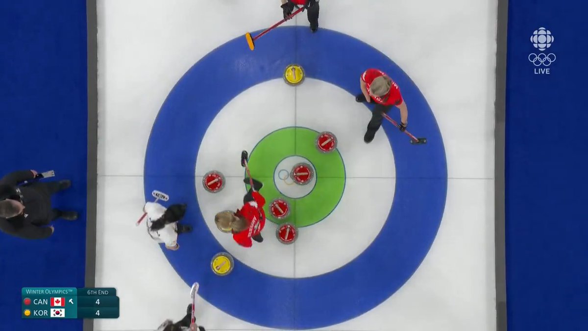 That's FOUR red for Team Homan 🥌 🔥🥌 Canada take a commanding 8-4 lead on South Korea heading to the 7th end 🇨🇦 WATCH: