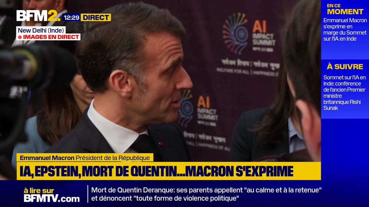 💬 "Que chacun reste chez soi et les moutons seront bien gardés" Emmanuel Macron critique la Première ministre italienne Giorgia Meloni, qui s'était fendue d'un message pour évoquer la mort de Quentin à Lyon #BFM2