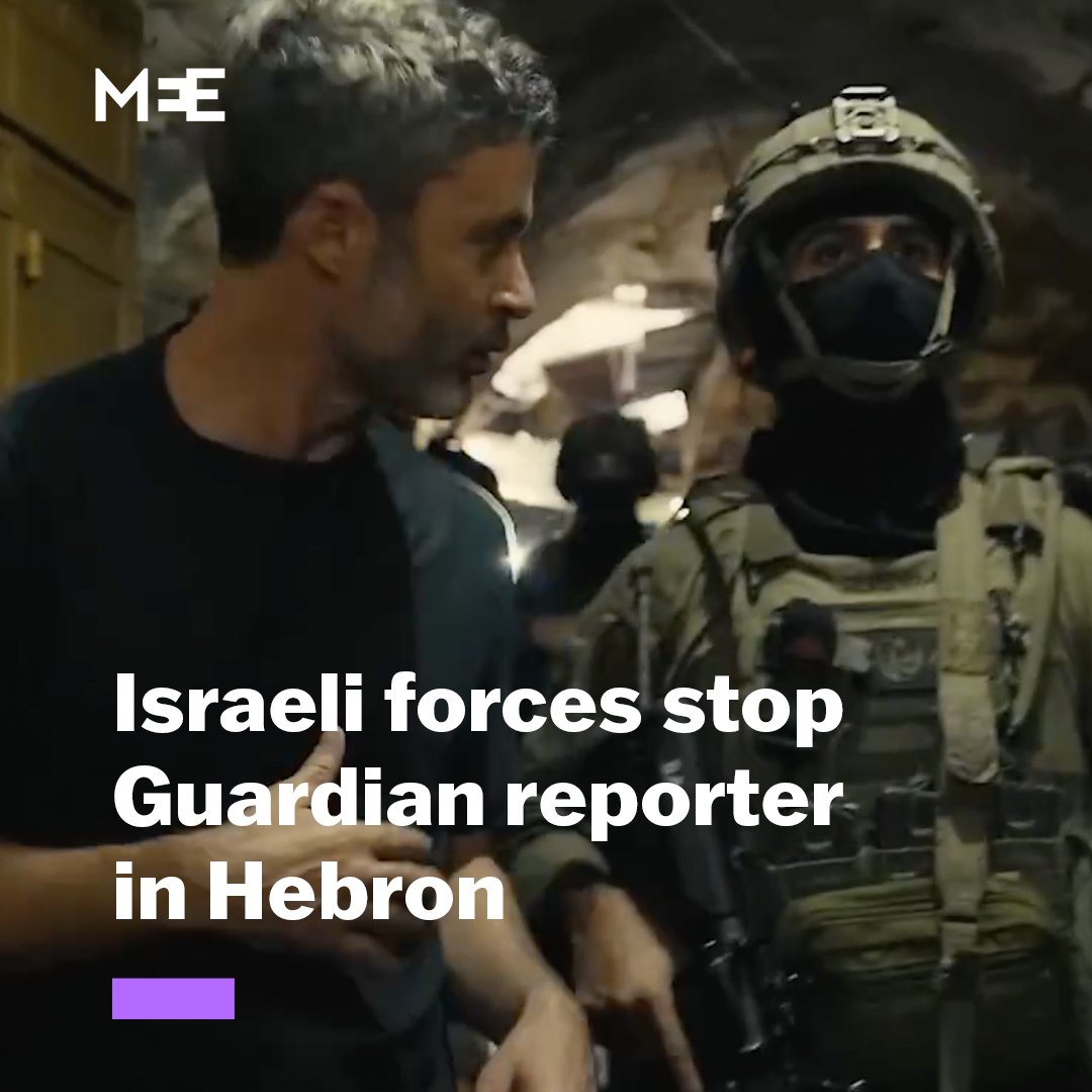 Israeli forces prevent The Guardian reporter Matthew Cassel from entering streets in the occupied West Bank as they close down the city for an Israeli settler tour.