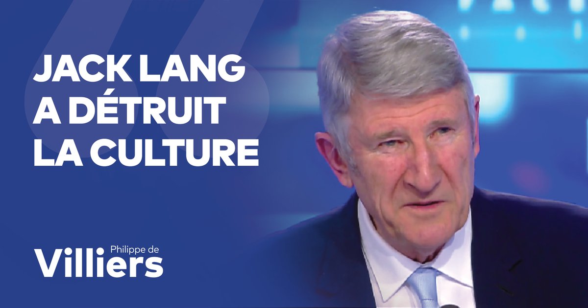 🎙️ Jack Lang a tout détruit. L’urgence est de retrouver une conception restrictive de la culture, de la remettre à sa vraie place : la culture est une exigence, c’est une excellence. C’est l’esprit de finesse d’une société. 🔗 Émission complète : #FaceAPhilippeDeVilliers #FADV #CNews